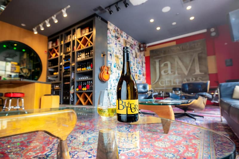 Butter Chardonnay featured in the downtown Napa Valley JaM Cellars Wine and Music Studio