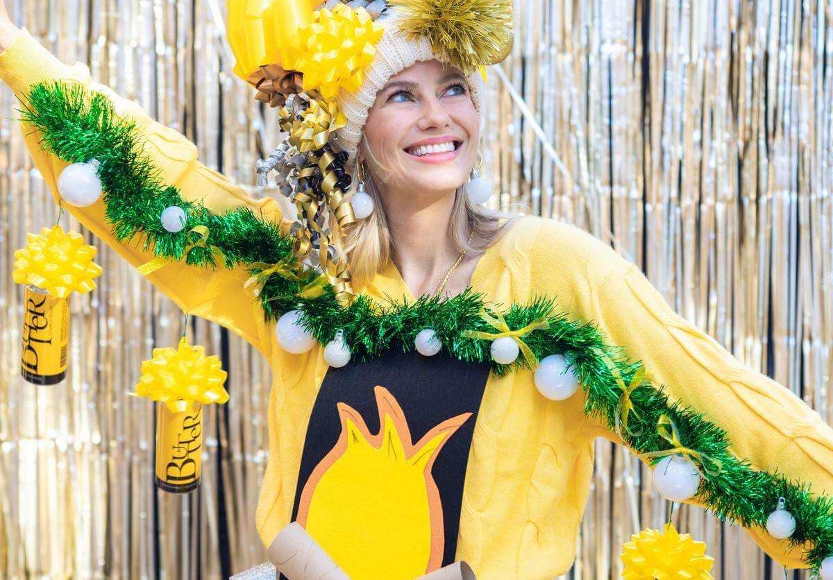 Yellow christmas sweater discount