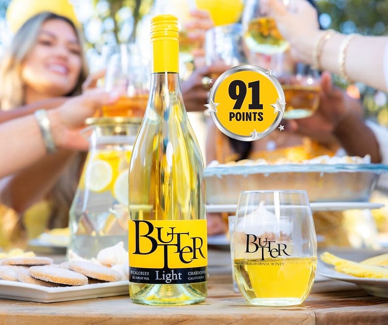 Awarding winning Butter Light wine being enjoyed with friends