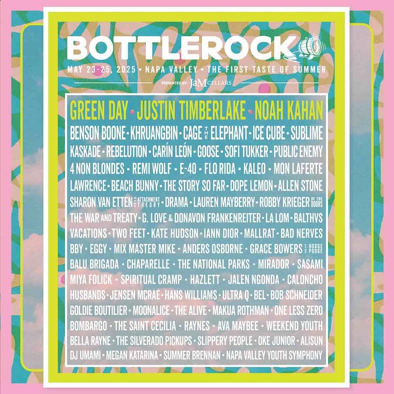 BottleRock Napa Valley 2025 music lineup